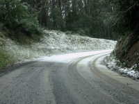 This is a snow line....there's no snow on one side, and then the snow starts!!!